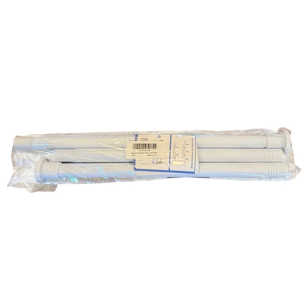 Moeroter White Tension Curtain Rod Adjustable 28-54 Inch 7/8